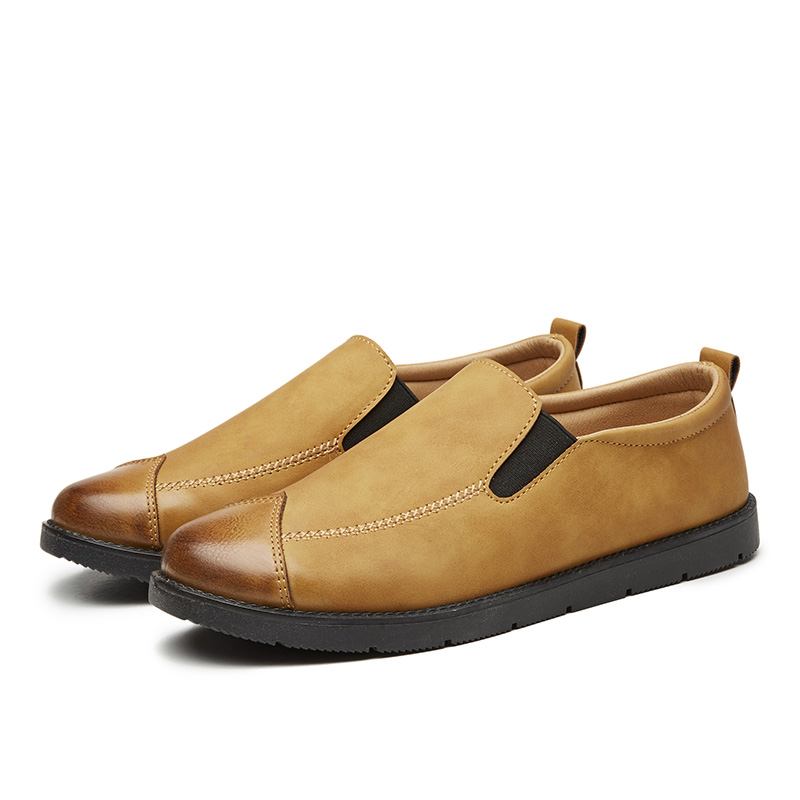 Business Casual Loafers För Män Chelsea Slip On Work Dress Handstickning Skor