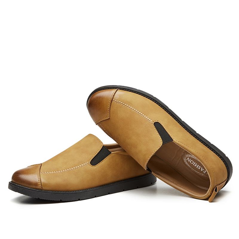 Business Casual Loafers För Män Chelsea Slip On Work Dress Handstickning Skor