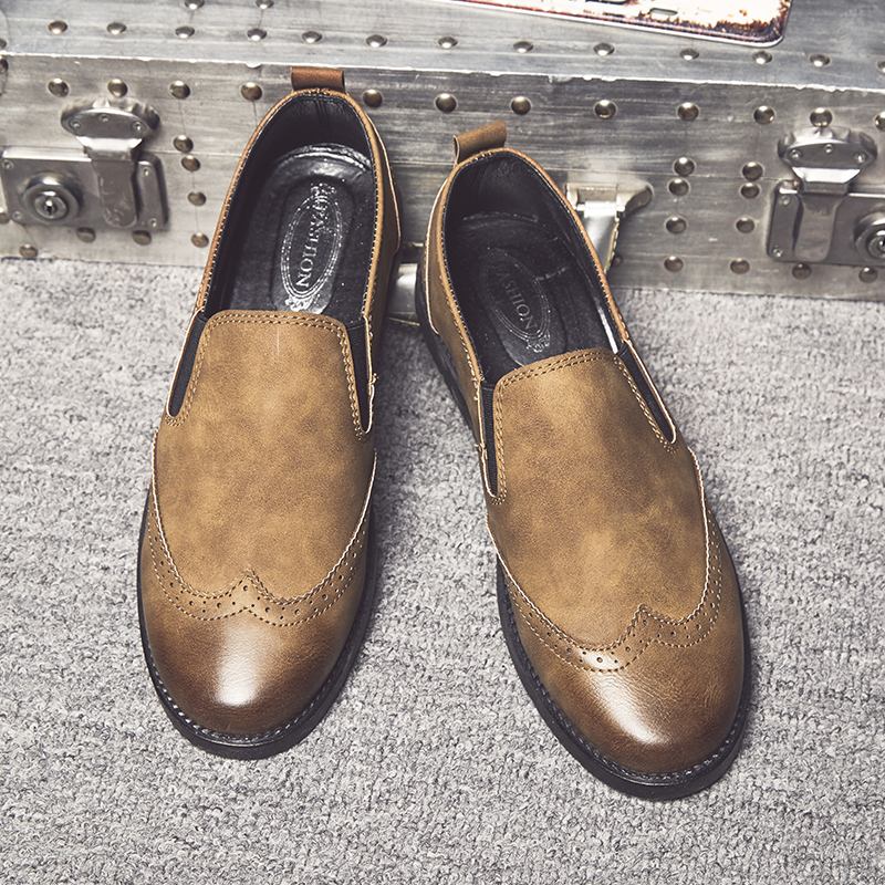 Business Casual Loafers För Män Chelsea Slip On Work Dress Handstickning Skor