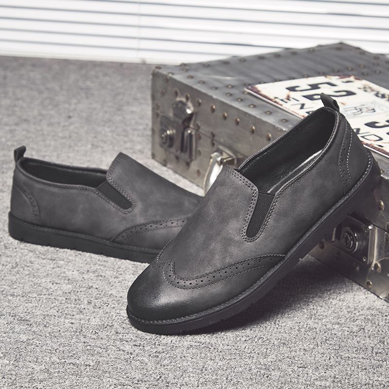 Business Casual Loafers För Män Chelsea Slip On Work Dress Handstickning Skor