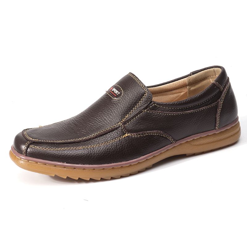 Män Äkta Koläder Slip On Mjuk Sula Halkfri Casual Oxfords