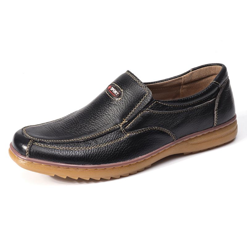 Män Äkta Koläder Slip On Mjuk Sula Halkfri Casual Oxfords