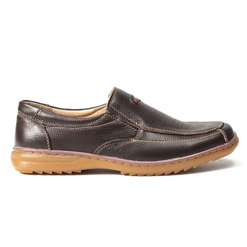 Män Äkta Koläder Slip On Mjuk Sula Halkfri Casual Oxfords