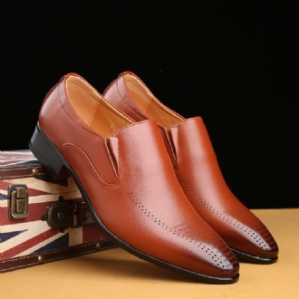 Män Andas Mjuk Sula Spetsiga Tå Solid England Style Casual Dress Shoes