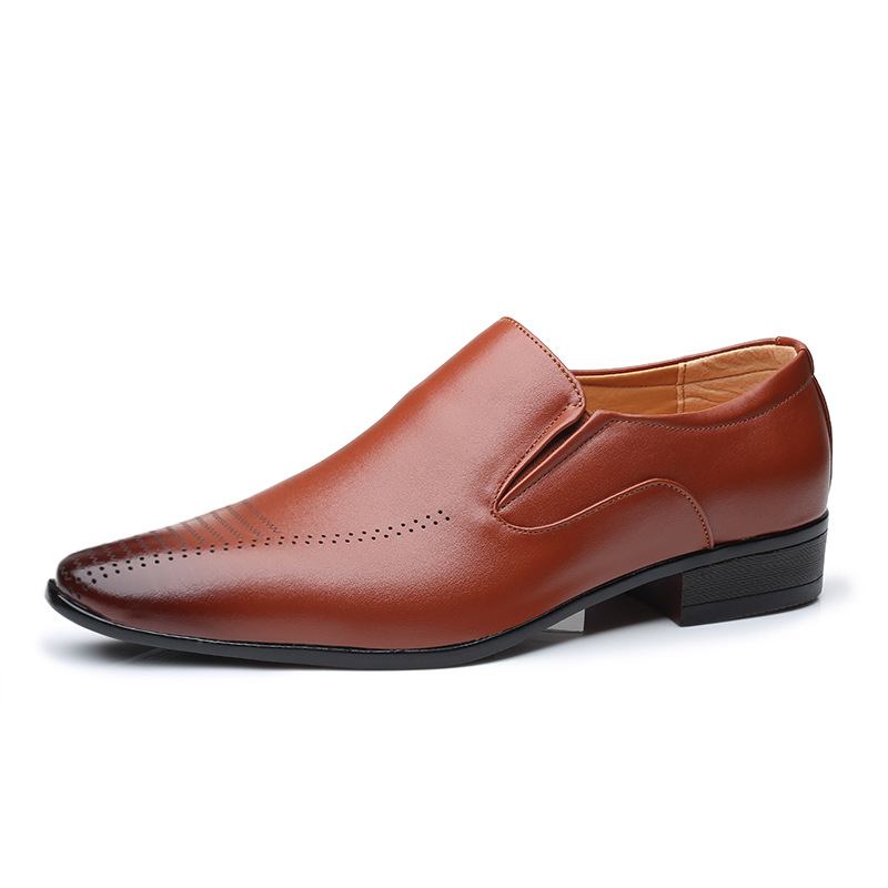 Män Andas Mjuk Sula Spetsiga Tå Solid England Style Casual Dress Shoes