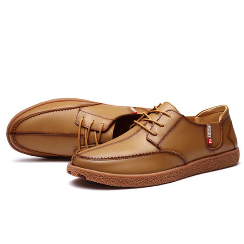 Män Casual Äkta Läder Casual Slip On Business Oxfords