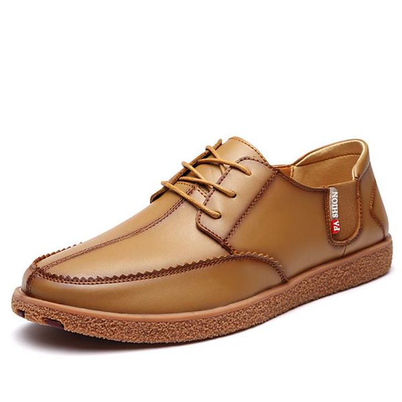 Män Casual Äkta Läder Casual Slip On Business Oxfords