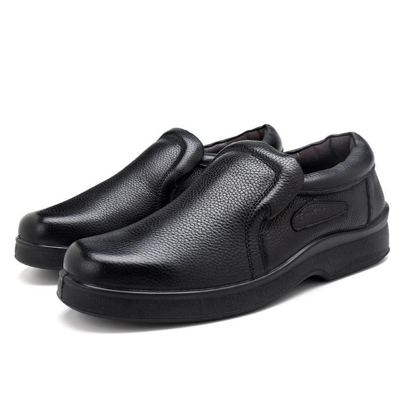 Män Casual Mjukt Äkta Läder Slip On Oxfords