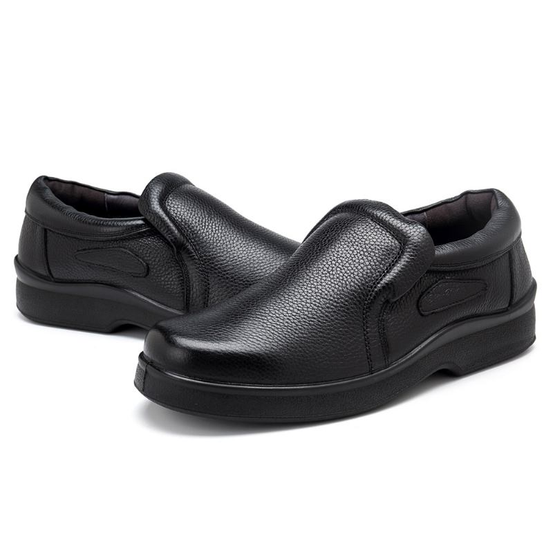 Män Casual Mjukt Äkta Läder Slip On Oxfords