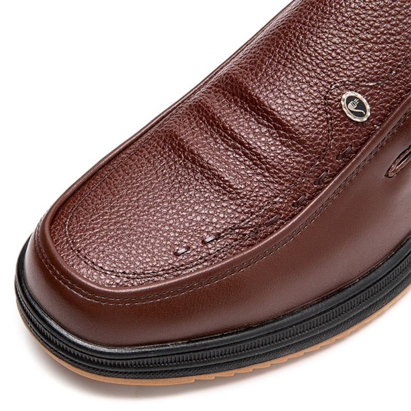 Män Kohud Halkbeständig Mjuk Sula Andas Slip-on Business Dress Shoes