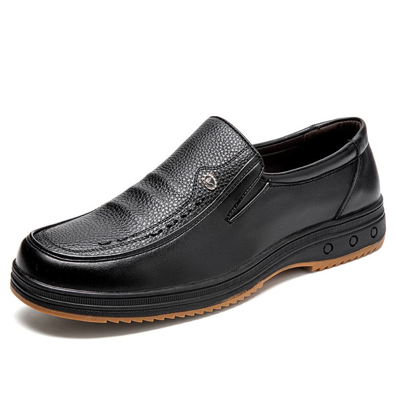 Män Kohud Halkbeständig Mjuk Sula Andas Slip-on Business Dress Shoes