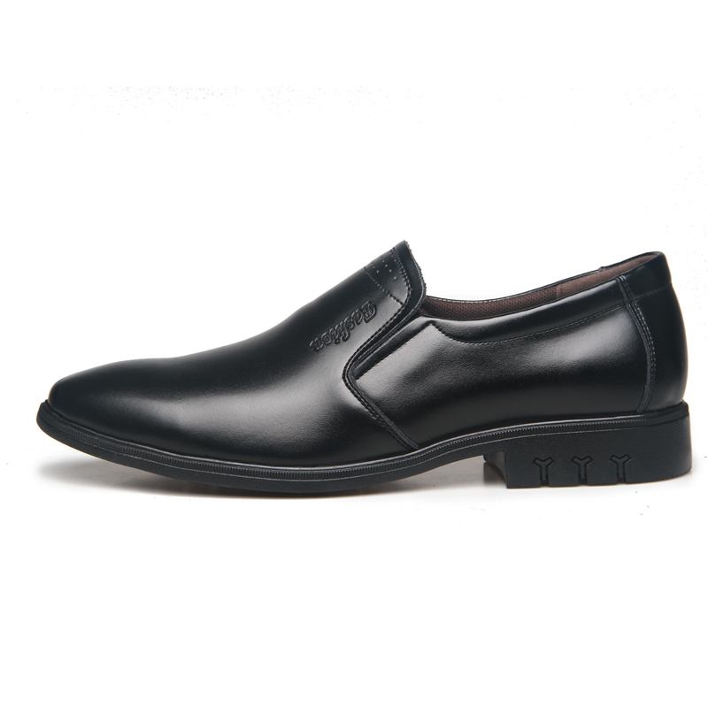 Män Kohud Läder Spetsad Tå Mjuk Botten Slip On Business Casual Dress Shoes