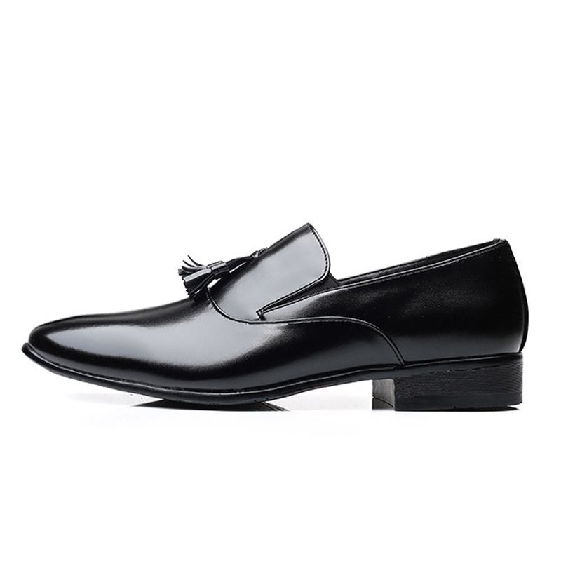 Män Läder Andas Mjuk Sula Slip On Business Casual Dress Shoes