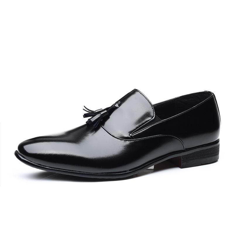 Män Läder Andas Mjuk Sula Slip On Business Casual Dress Shoes