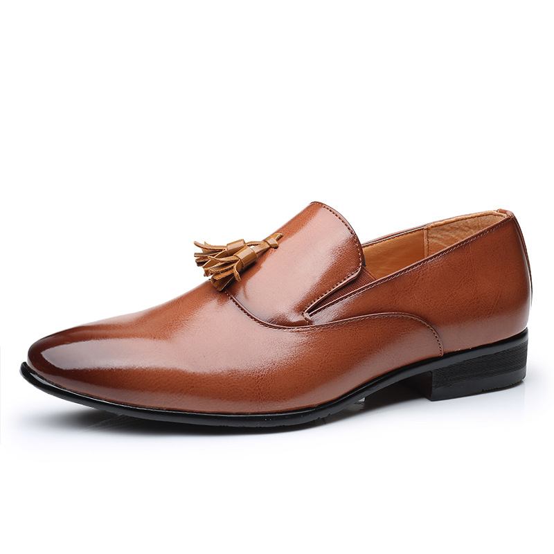 Män Läder Andas Mjuk Sula Slip On Business Casual Dress Shoes