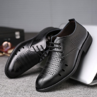 Män Microfiber Läder Andas Hollow Out Oxfords Casual Business Skor