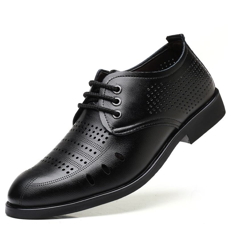 Män Microfiber Läder Andas Hollow Out Oxfords Casual Business Skor