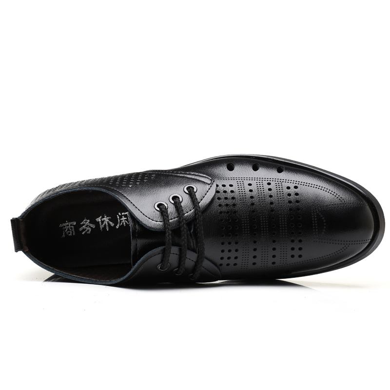 Män Microfiber Läder Andas Hollow Out Oxfords Casual Business Skor