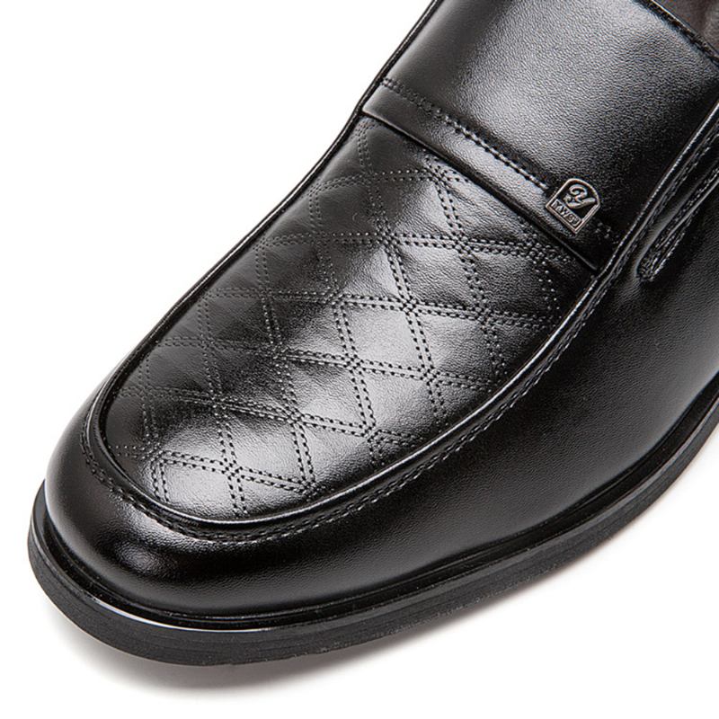 Randigt Rhombus Mönster För Män Slip-on Mjuk Sula Casual Business Skor