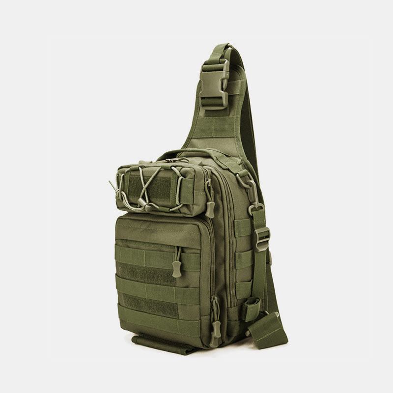 Herr Nylon Kamouflage Stor Kapacitet Multi-carry Tactical Travel Outdoor Bröstväska Axelväska