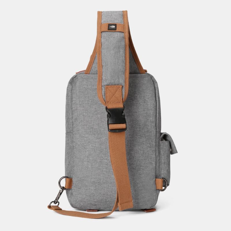 Herr Oxford Multi-pocket Vattentät Bröstväska Outdoor Travel Multifunktion Anti-theft Crossbody Bag