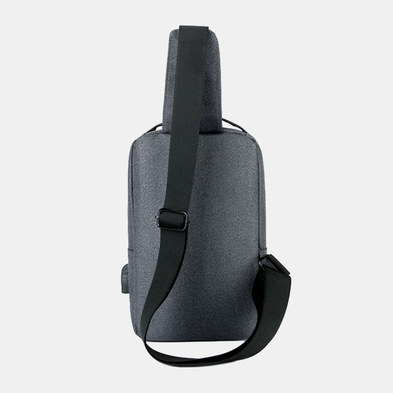 Herr Usb-laddningsväska Med Flera Fickor Oxford Halkfri Slitbeständig Vattentät Casual Axelväska Crossbody-väskor