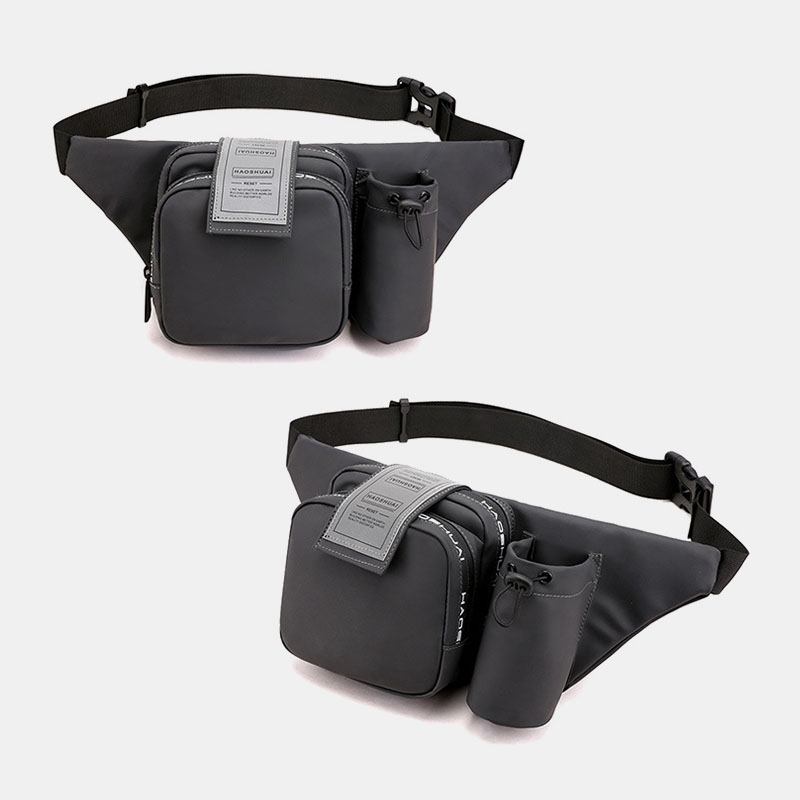 Män Casual Flaska Solid Bum Bag Sling Bag Axelväska Bröstväska Midjeväska