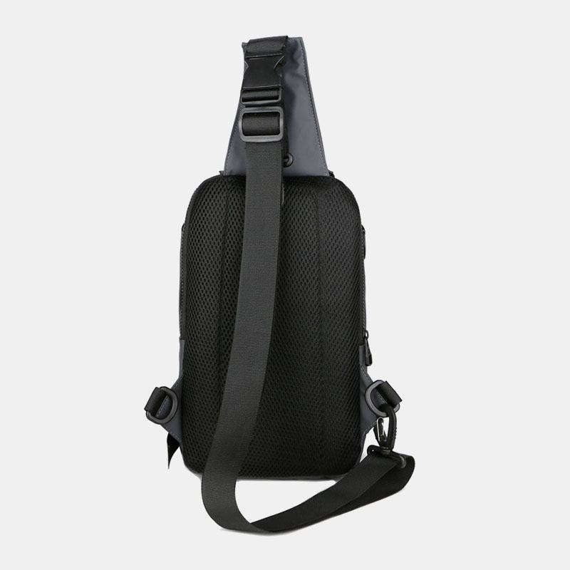 Män Multi-layers Space Business Solid Axelväska Crossbody-väska Bröstväska Med Usb-laddning