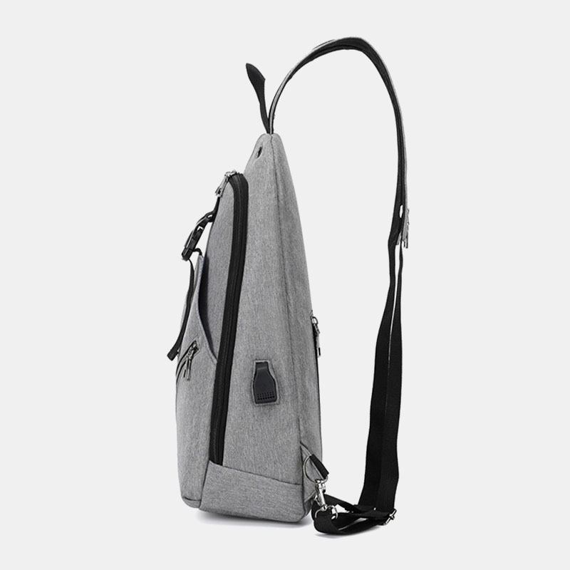 Män Multifunktion Vattentät Usb Laddbar Hörlurar Hål Bröstväskor Ryggsäck Axelväska Crossbody-väskor