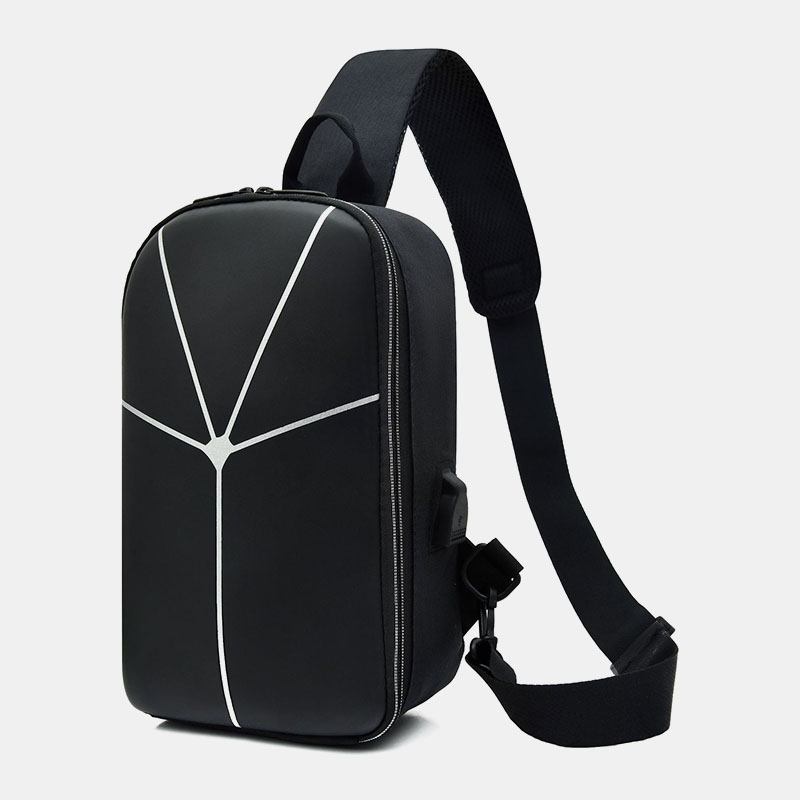 Män Nylon Casual Outdoor Sport Enfärgad Bröstväska Crossbody-väska