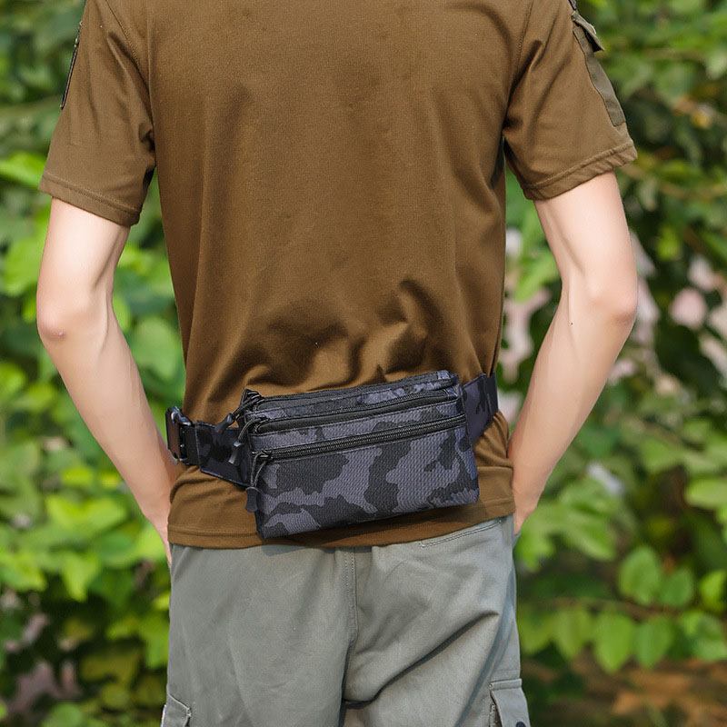 Män Nylon Kamouflage Multi-carry Multi-pocket Sport Utomhus Taktisk Axelväska Bröstväska