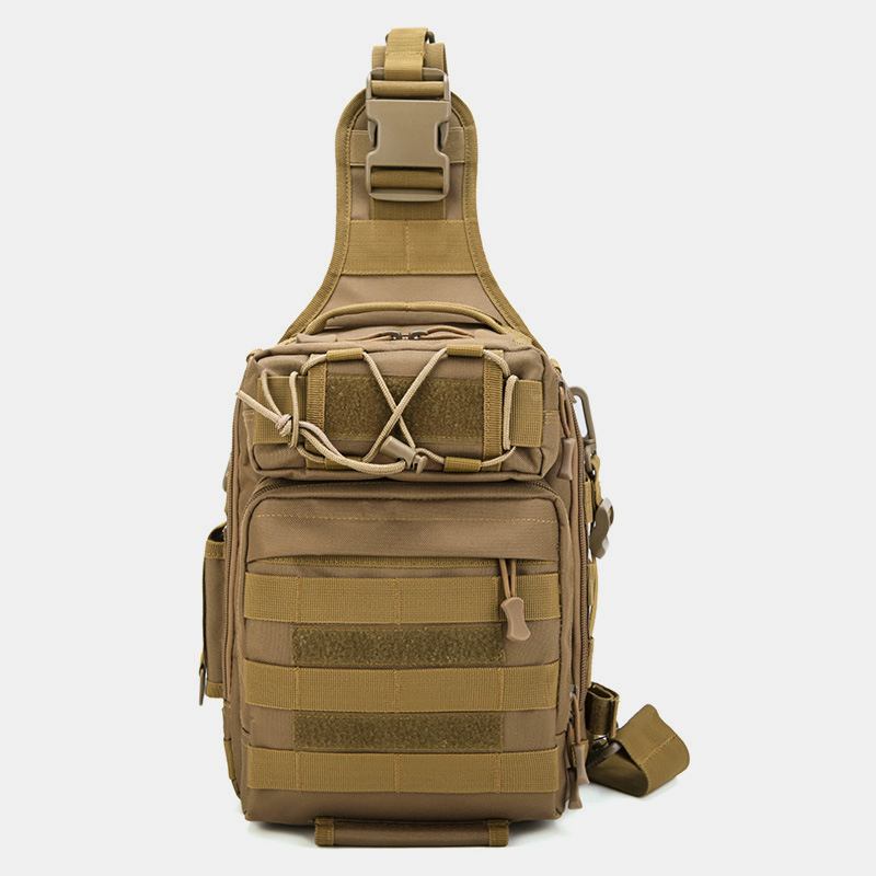 Män Nylon Kamouflage Multifunktion Stor Kapacitet Utomhusfiske Crossbody-väskor Bröstväska Tactical Bag