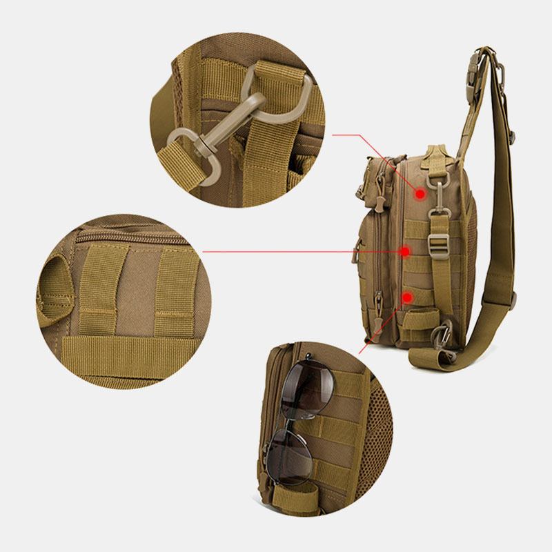 Män Nylon Kamouflage Multifunktion Stor Kapacitet Utomhusfiske Crossbody-väskor Bröstväska Tactical Bag