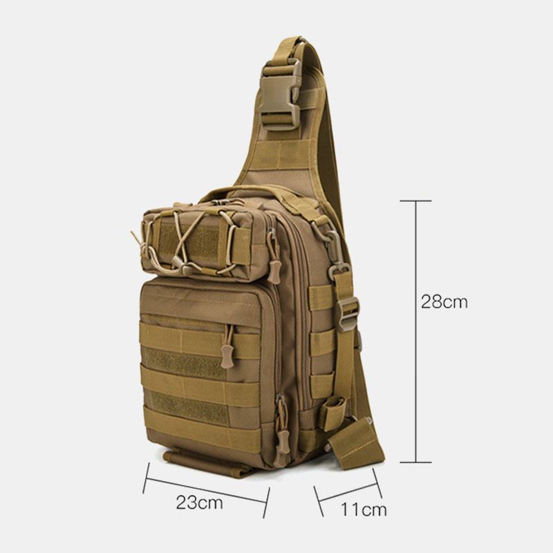 Män Nylon Kamouflage Multifunktion Stor Kapacitet Utomhusfiske Crossbody-väskor Bröstväska Tactical Bag