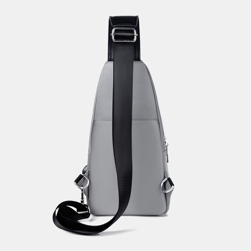 Män Oxford Vattentät Slitstark Multifunktionsbröstväska Usb-laddning Multi-pocket Crossbody Axelväska