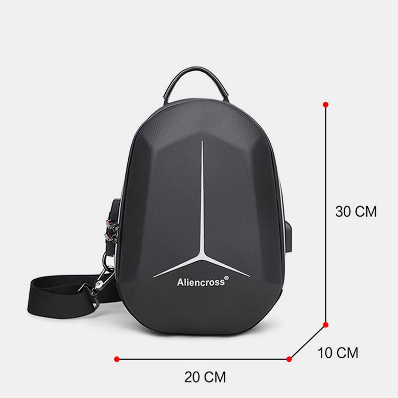 Män Stor Kapacitet Usb-laddning Flerlager Vattentät Crossbody-väska Chest Bag Sling Bag