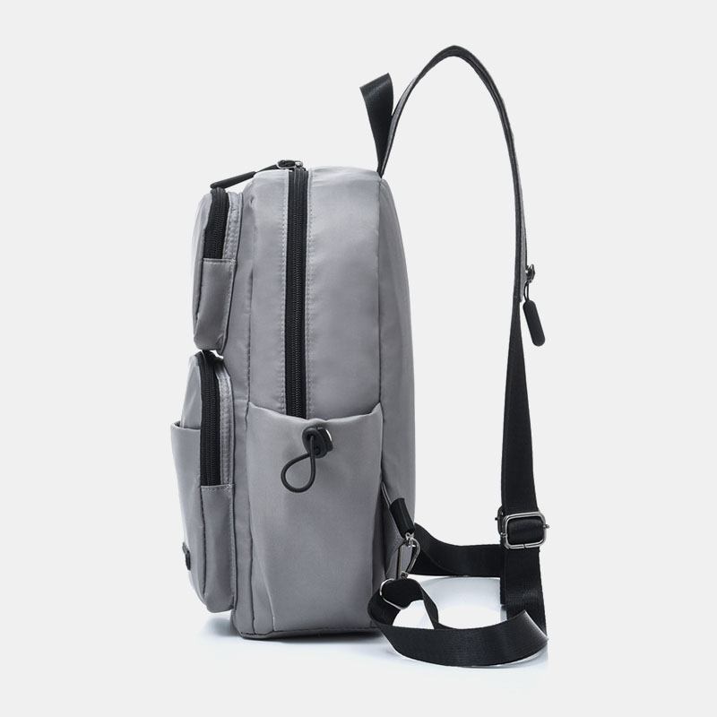 Män Usb Laddning Multi-carry Flerlager Vattentät Crossbody Bag Bröstväska Sling Bag Ryggsäck