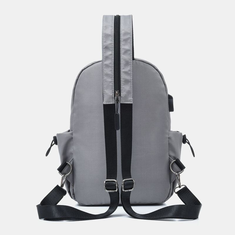 Män Usb Laddning Multi-carry Flerlager Vattentät Crossbody Bag Bröstväska Sling Bag Ryggsäck