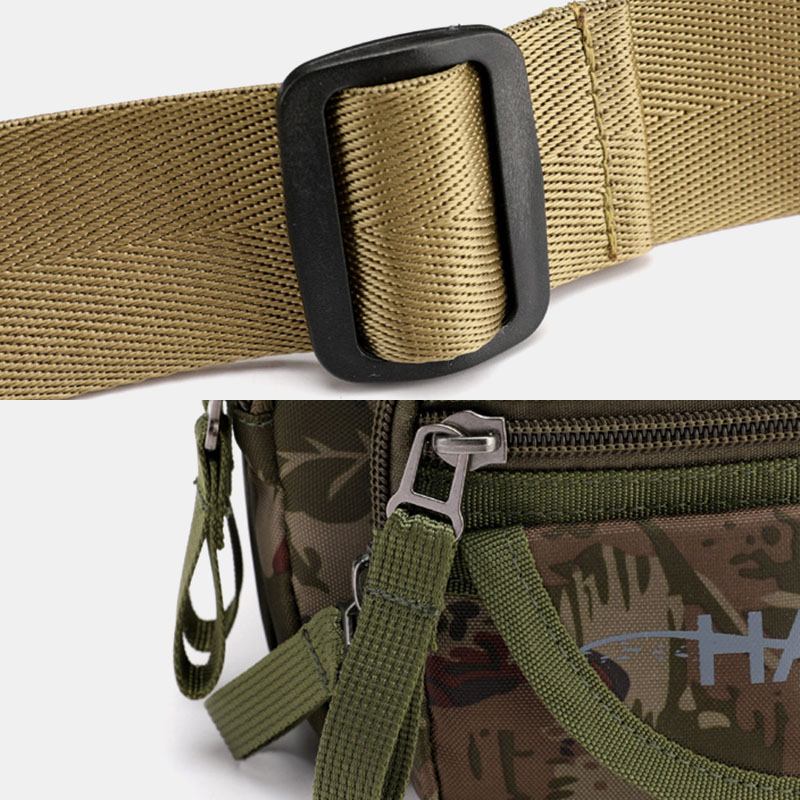 Män Vattentät Multi-pocket Camouflage Outdoor Bröstväska Bältesväska Sling Bag