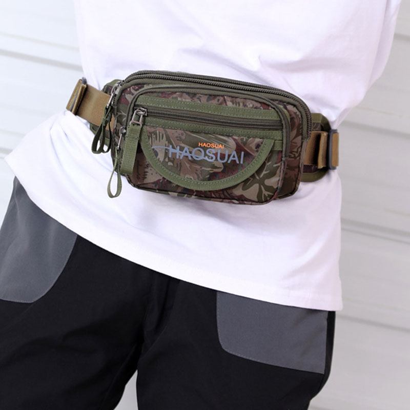 Män Vattentät Multi-pocket Camouflage Outdoor Bröstväska Bältesväska Sling Bag