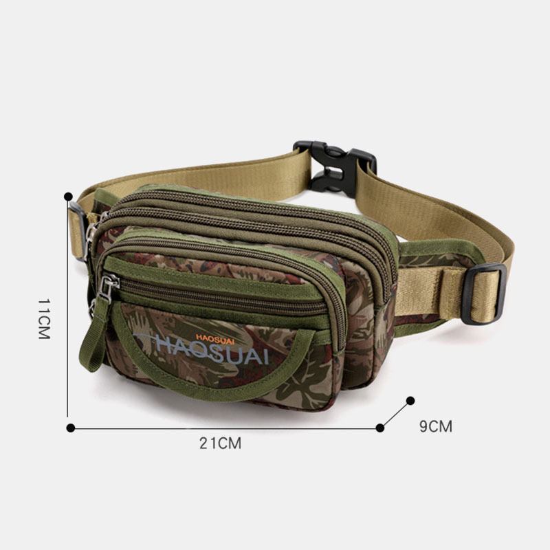 Män Vattentät Multi-pocket Camouflage Outdoor Bröstväska Bältesväska Sling Bag