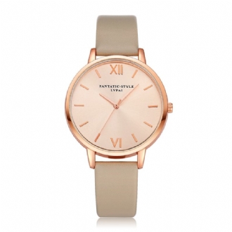 Casual Style Pu-läderrem Klocka Kladies Armbandsur Quartz Watch