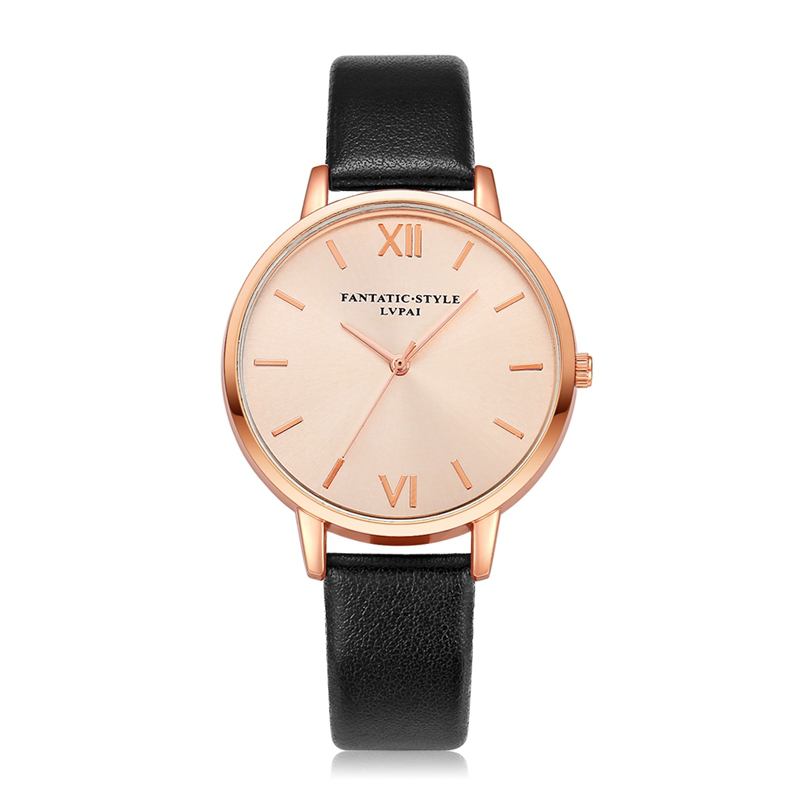 Casual Style Pu-läderrem Klocka Kladies Armbandsur Quartz Watch