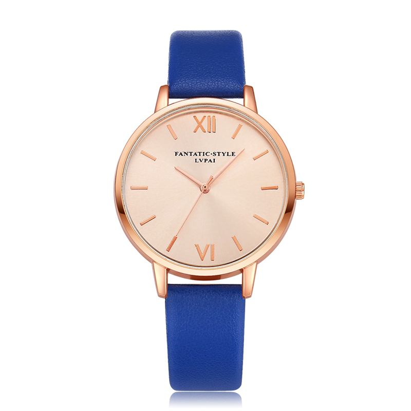 Casual Style Pu-läderrem Klocka Kladies Armbandsur Quartz Watch