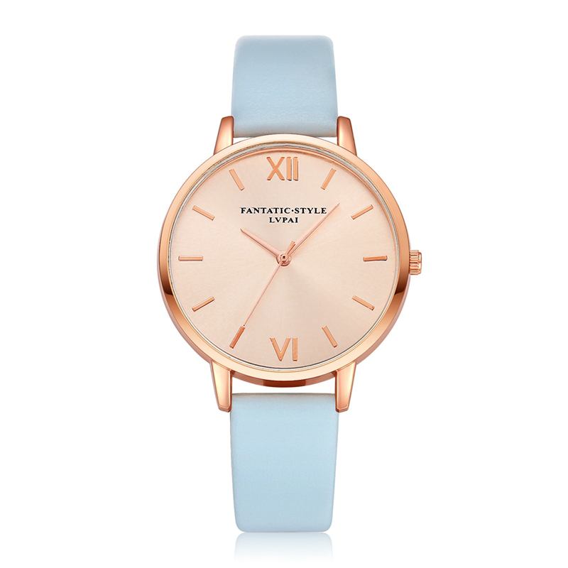 Casual Style Pu-läderrem Klocka Kladies Armbandsur Quartz Watch