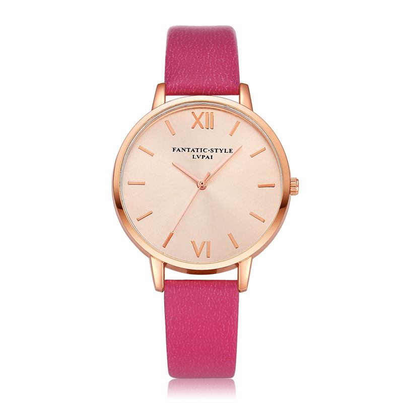 Casual Style Pu-läderrem Klocka Kladies Armbandsur Quartz Watch