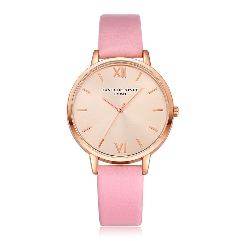 Casual Style Pu-läderrem Klocka Kladies Armbandsur Quartz Watch