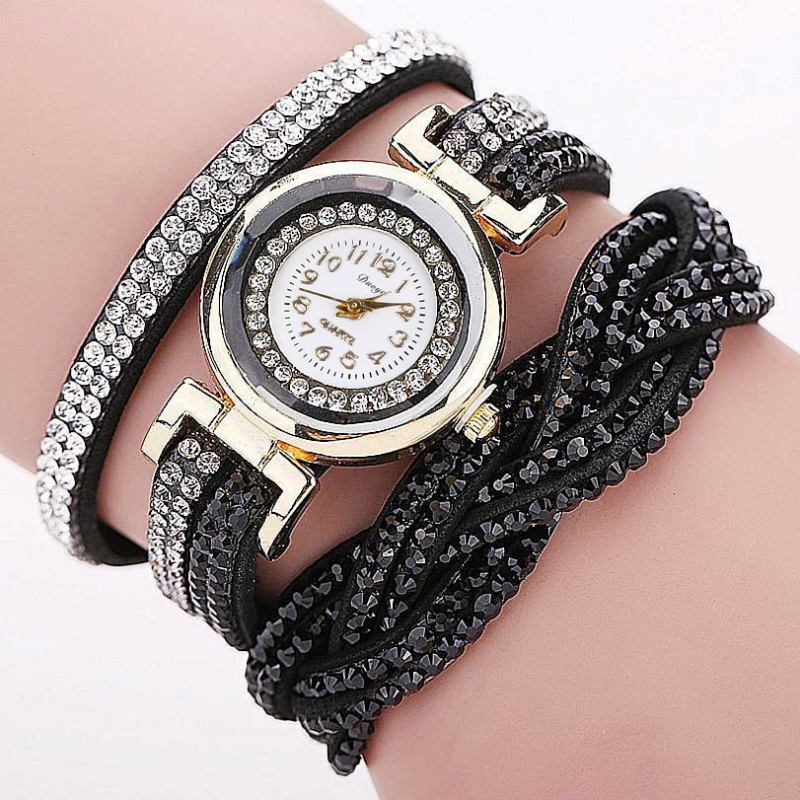 Crystal Retro Style Dam Armband Watch Klänning Quartz Watches