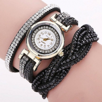 Crystal Retro Style Dam Armband Watch Klänning Quartz Watches