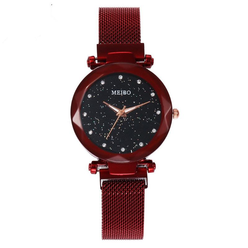 Damklänning Star Magnetic Band Mode Lyx Crystal Dial Dam Quartz Watch